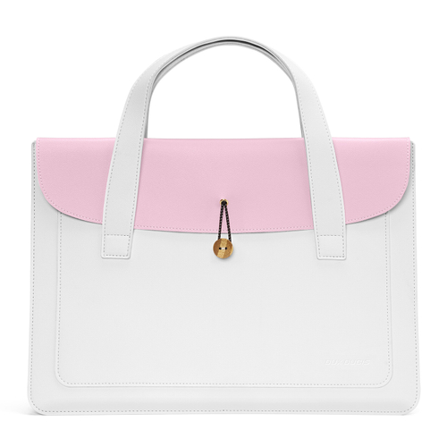 Ручная сумка из искусственной кожи белый с розовым цвет для ноутбука или планшета до 16 дюймов, серия AURA Series Handbag от Dux Ducis