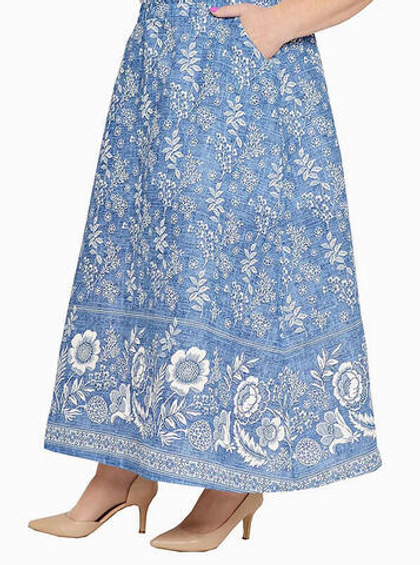 Юбка-трапеция из рогожки Любава