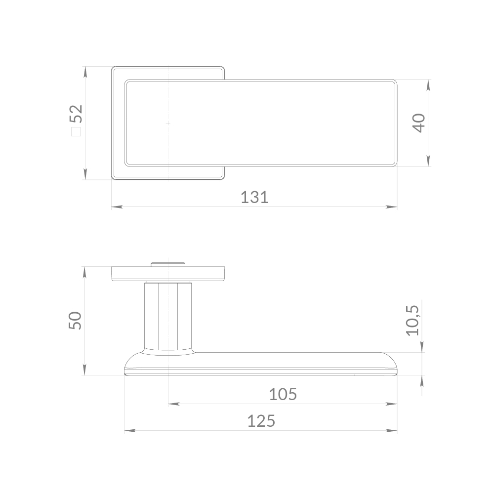 Ручка раздельная K.EST.Q52.OLYMP SSC-16 сатинированный хром