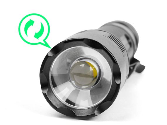 Ручной фонарь Skywoods Tactic 1800 люмен USB-Type C холодный свет IP67