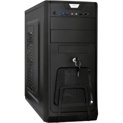 Корпус для компьютера Exegate EX283218RUS Корпус Miditower ExeGate CP-603UB Black, ATX, , 2*USB+2*USB3.0, Audio, замок блокировки кнопки питания