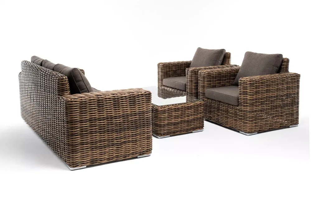 "Палермо" лаунж-зона из искусственного ротанга, цвет соломенный