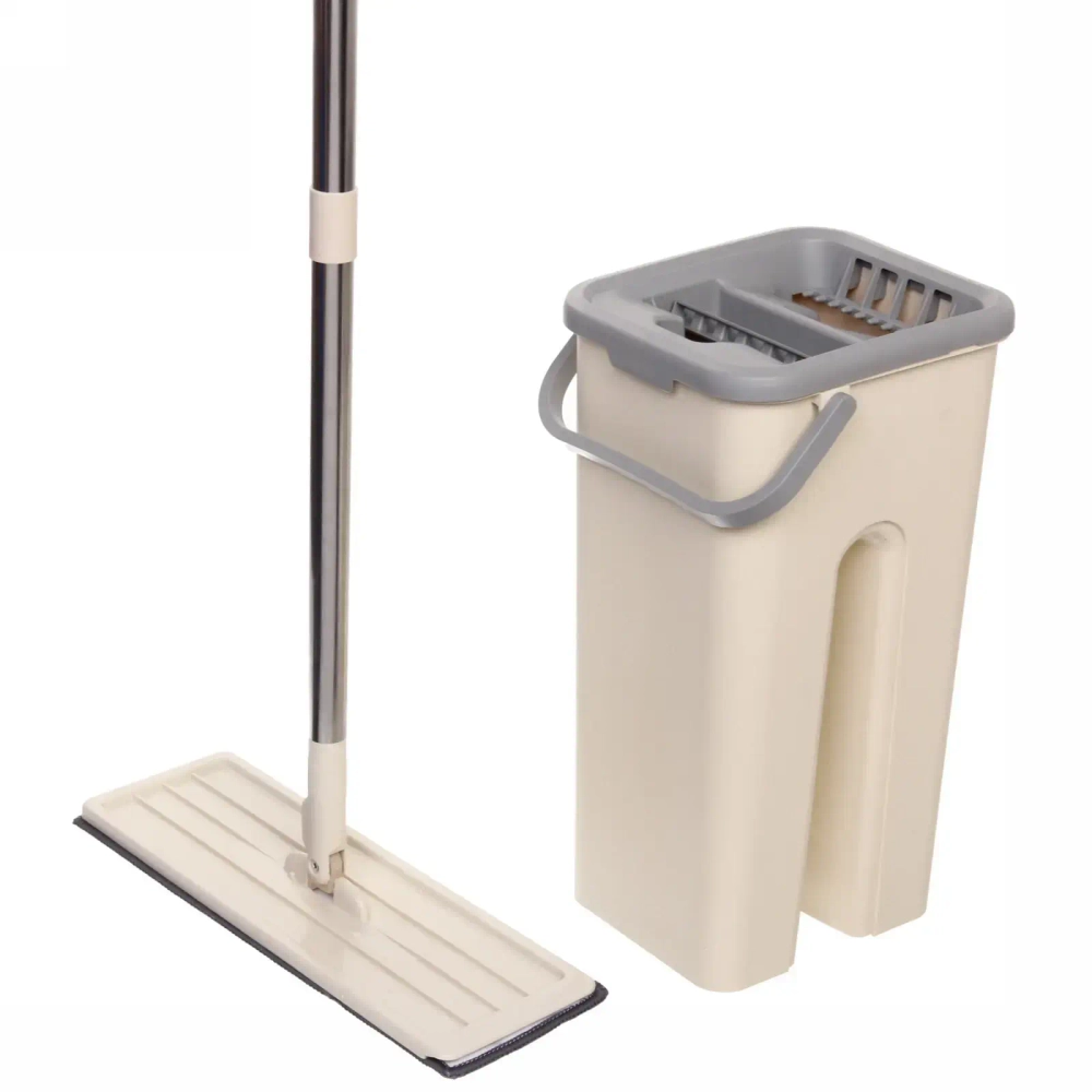 Набор для уборки «Селфи» (ведро с отжимом, швабра, две насадки) в цветной коробке