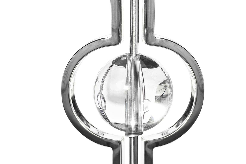 13RXET6034-SILVER Стол журнальный стекло черн./серебро50*50*60см