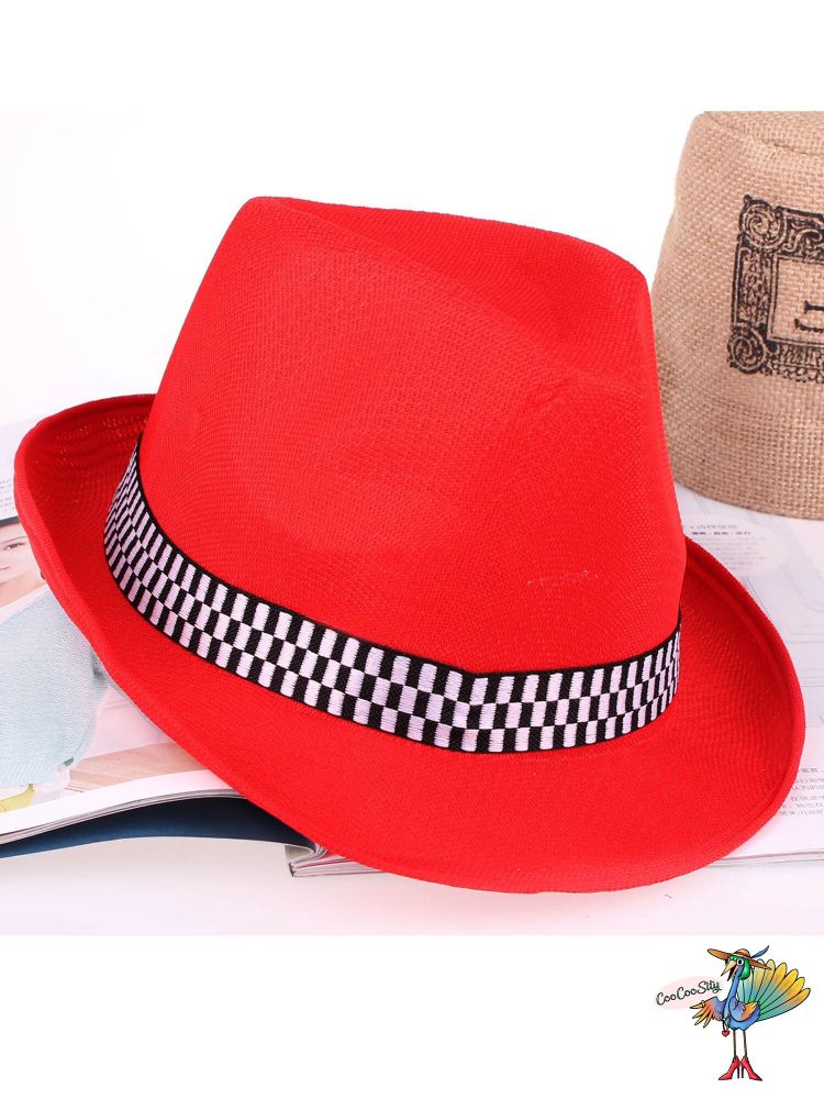 шляпа Стиляга, цвет красный, ог 58 см