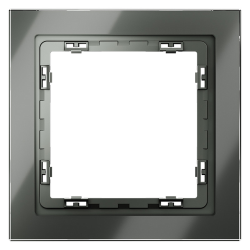 Рамка стеклянная VOLTUM S70 на 1 пост, (титан, стекло)