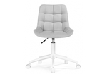 Офисное кресло Woodville Честер светло-серый велюр, белый, ножки белые