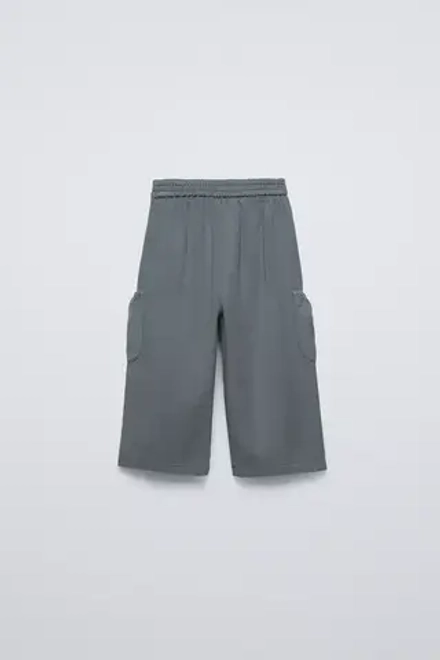 ZARA БРЮКИ ИЗ СТРУЯЩЕЙСЯ ТКАНИ С БАНТАМИ, СЕРЫЙ