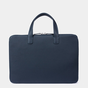 Сумка для MacBook Pro 13 - 14 с карманами из кожи теленка, синего цвета