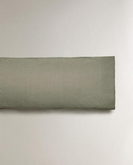 ZARA HOME ХЛОПКОВАЯ НАВОЛОЧКА В ПОЛОСКУ, ЗЕЛЕНЫЙ