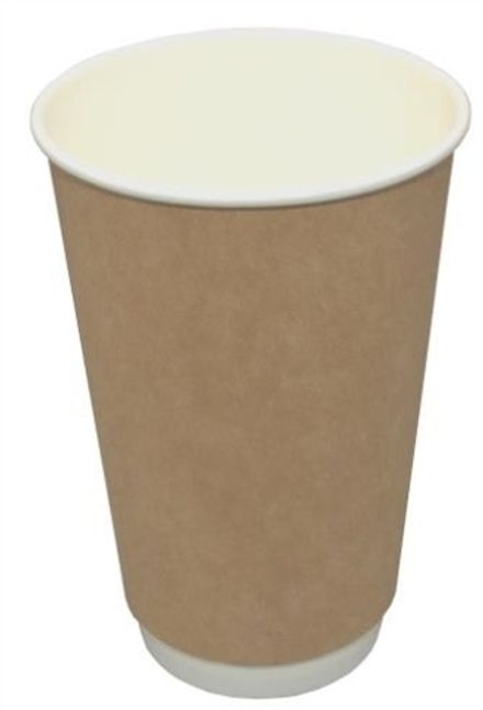Стаканы бумажные двухслойные 400/473мл DW16 крафт (22/440шт)