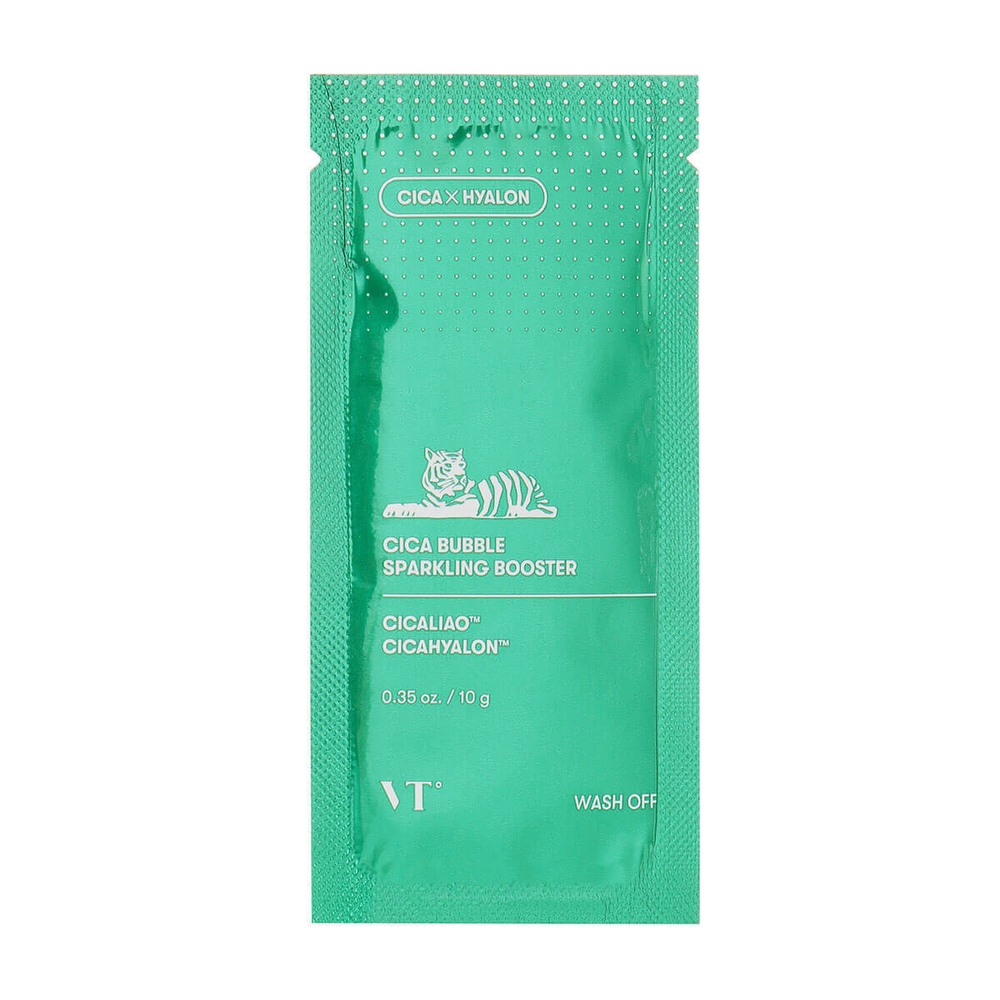 Успокаивающая пузырьковая маска с центеллой VT Cosmetics Cica Bubble Sparkling Booster 10гр.. Страна производитель: Корея (Уход за лицом)