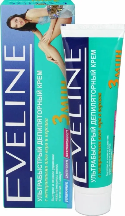 Eveline Ультрабыстрый депиляторный крем с алоэ и персиком, 100 мл (51556)