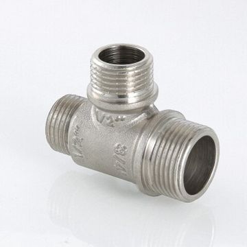 Тройник Valtec 3/4"х1/2"х1/2" НР с наружной резьбой переходной латунный никел. VTr.131.RN.050404