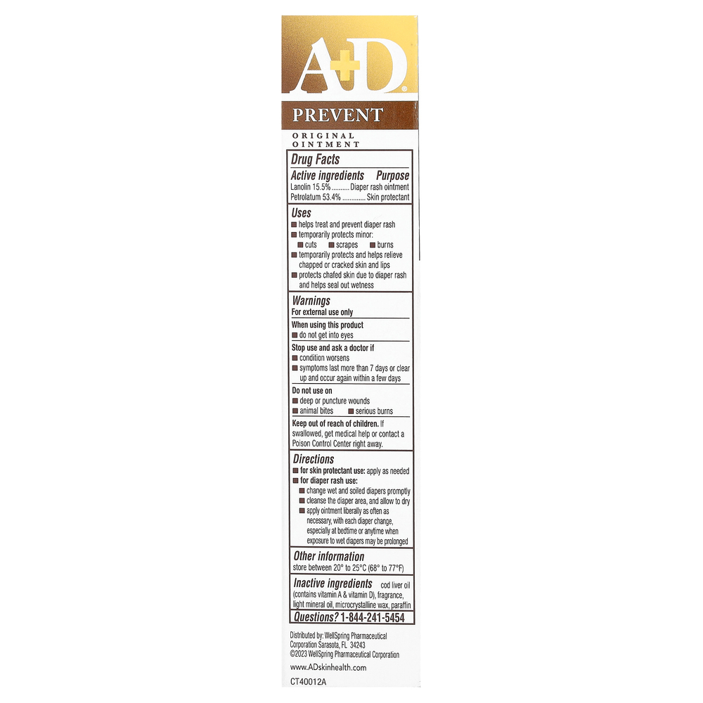 A+D, Original Ointment, мазь от опрелостей и средство для защиты кожи, 42,5 г (1,5 унции)