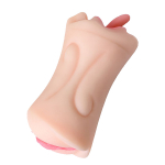 Телесный двусторонний мастурбатор 19см ротик и вагина ToyFa Juicy Pussy Fruity Tongue 893019