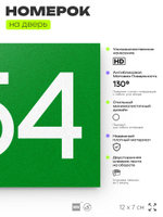 Номер на дверь 254, табличка на дверь для офиса, квартиры, кабинета, аудитории, склада, зеленая 120х70 мм, Айдентика Технолоджи