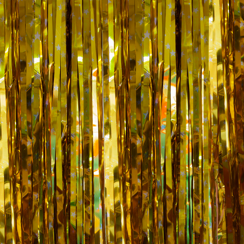 Занавес Дождик Звезды, Золото, Металлик 100*200 см ВВ