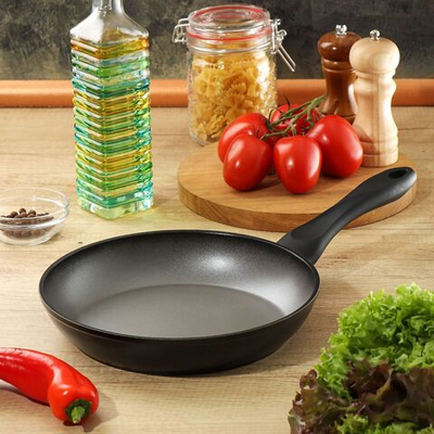 Сковорода алюминий, 24 см, антиприг, Daniks, Moon Style, сереб-черн, FPW-24-SLVR-BLK, индукц