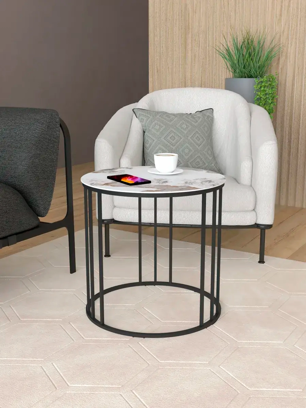 Стол журнальный Трио малый - ЧЗГ - керамогранит