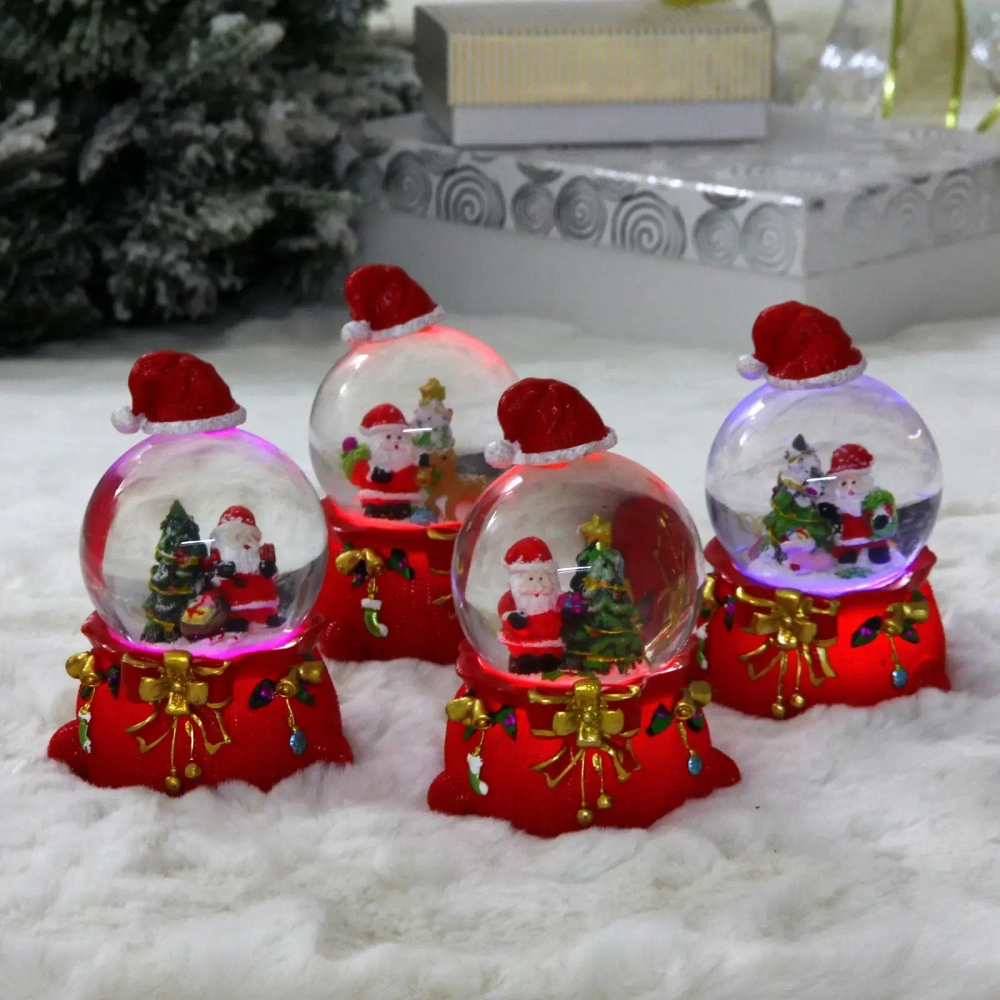 Сувенир Снежный шар «Украшаем Елочку» 6.5*7*13 см (с подсветкой), микс