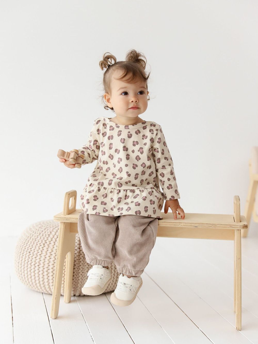 Платье-туника "Бежевый леопард" 0+