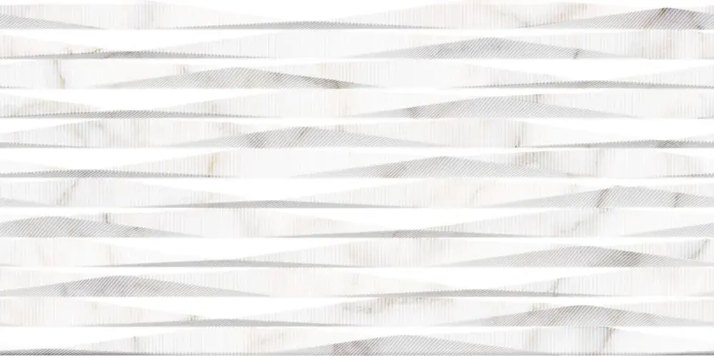 Настенная плитка ALMA Ceramica TWU09GRG017 Grigio 50x24.9 белая глянцевая под камень / полосы