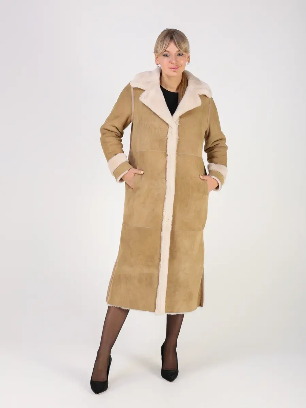 Дубленка зимняя натуральная длинная и теплая