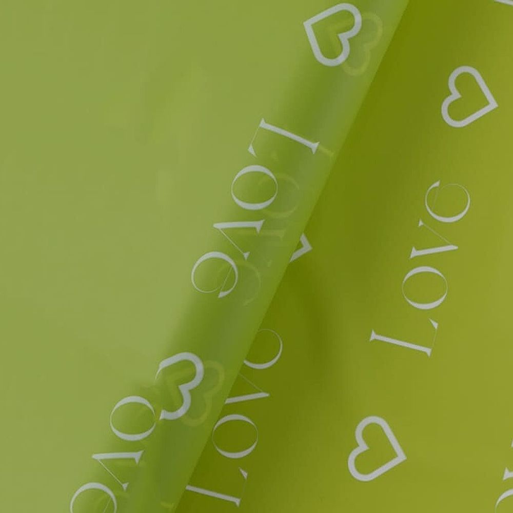 Пленка матовая "LOVE" 58*10м САЛАТОВЫЙ