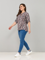 Блузка БЛ-131/пьедепуль-черныйтерракот