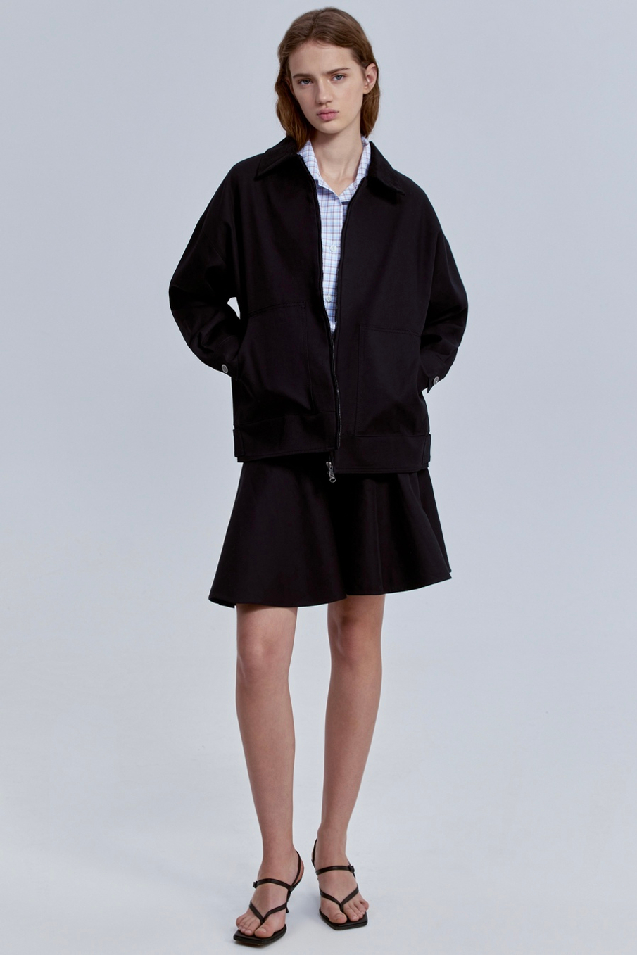 Куртка из габардина с вельветовым воротником