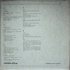 Wolfgang Amadeus Mozart / Ouverturen - Serenaden - Symphonien - Konzerte - Kronungsmesse (5LP)