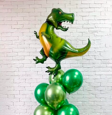 Композиция из воздушных шаров, Зеленый динозавр