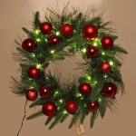 Венок хвойный «Сказочное чудо» d-40 см, ПВХ, литой ПВХ, Красный