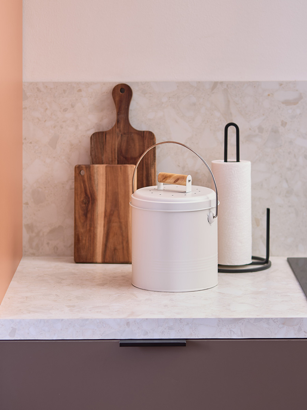 Контейнер для пищевых отходов с фильтром irmel, 3,5 л, молочный