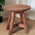 Столик деревянный круглый Осло из сосны для дома и улицы 60х60 см, венге