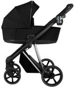 Детская коляска Roan Sol Vintage Luxury 2.0 3 в 1 с автокреслом Tutis Elo Lux EduSky Black VIN 05/CB Caviar Black/Nickel/руч.Black