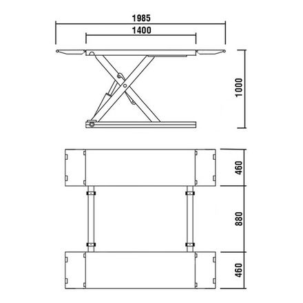 Цена на KraftWell (KRW3TN/220) Подъемник ножничный короткий шиномонтажный г/п 3000 кг
