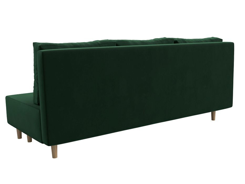 Диван прямой Лига-033 ВЕЛЮР Зеленый