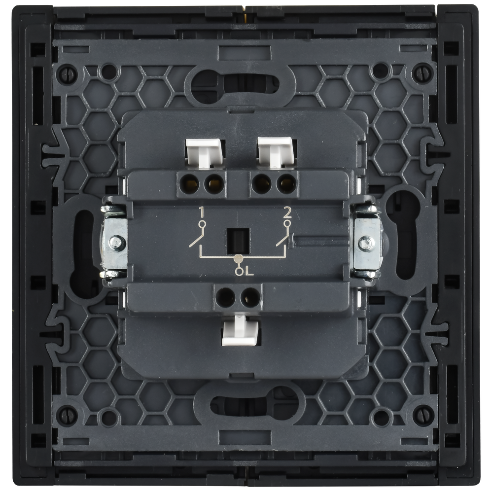 FORTE&PIANO Выключатель 2-клавишный 10А FP605M металл шампань IEK