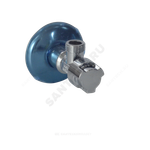 Кран латунь бытовой хром угловой G1/2" Ру10 НР маховик с отражателем Icma 90519AD07