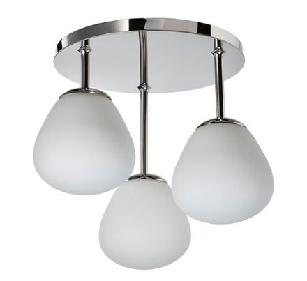 ДЕДЖСА DEJSA Потолочный светильник 3 лампы, стекло хром/опал белое