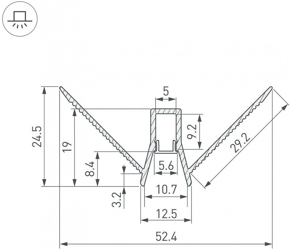 Профиль встраиваемый угловой внешний Arlight ARH-DECORE 043163