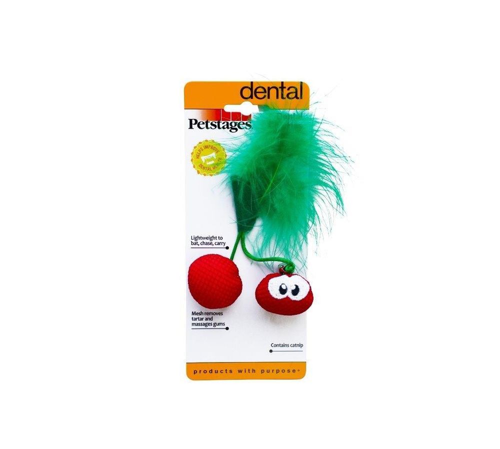 Petstages игрушка для кошек Dental &quot;Вишни&quot; с кошачьей мятой, 7 см