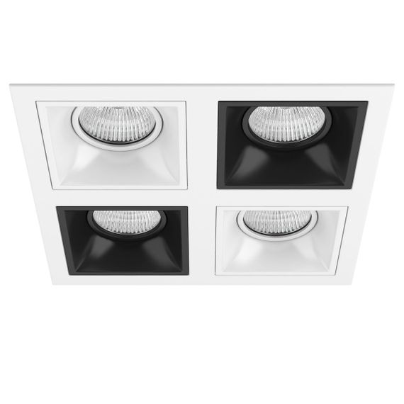 Комплект из светильников и рамки Lightstar Domino Quadro (214546+214506+214507+214506+214507) D54606070607