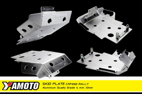 Skid Plate for Honda CRF250RALLY (2017-2020). YAMOTO. Aluminium, 4mm. V1.4  Silver color