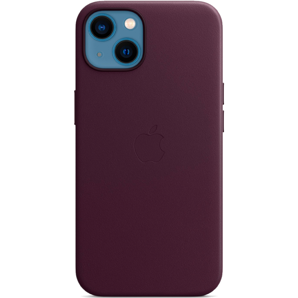 Кожаный чехол с поддержкой MagSafe Apple Leather Case для iPhone 13, Dark Cherry (Темная вишня)