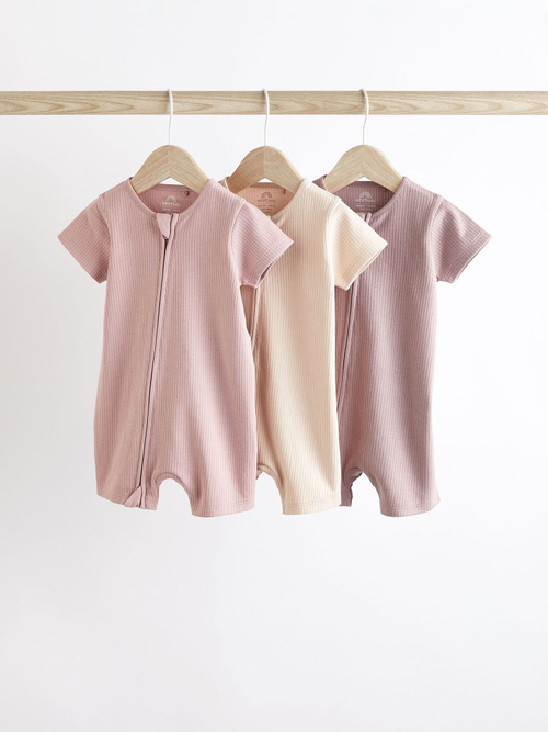 Боди с коротким рукавом для малышей Next Q53-613, 3 шт., Молочный, Розовый
