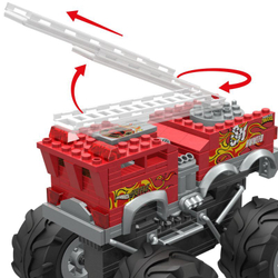 Hot Wheels Monster Trucks Mega - Транспортное средство, которое будет построено 5-Alarm + набор блоков вездехода HHD19