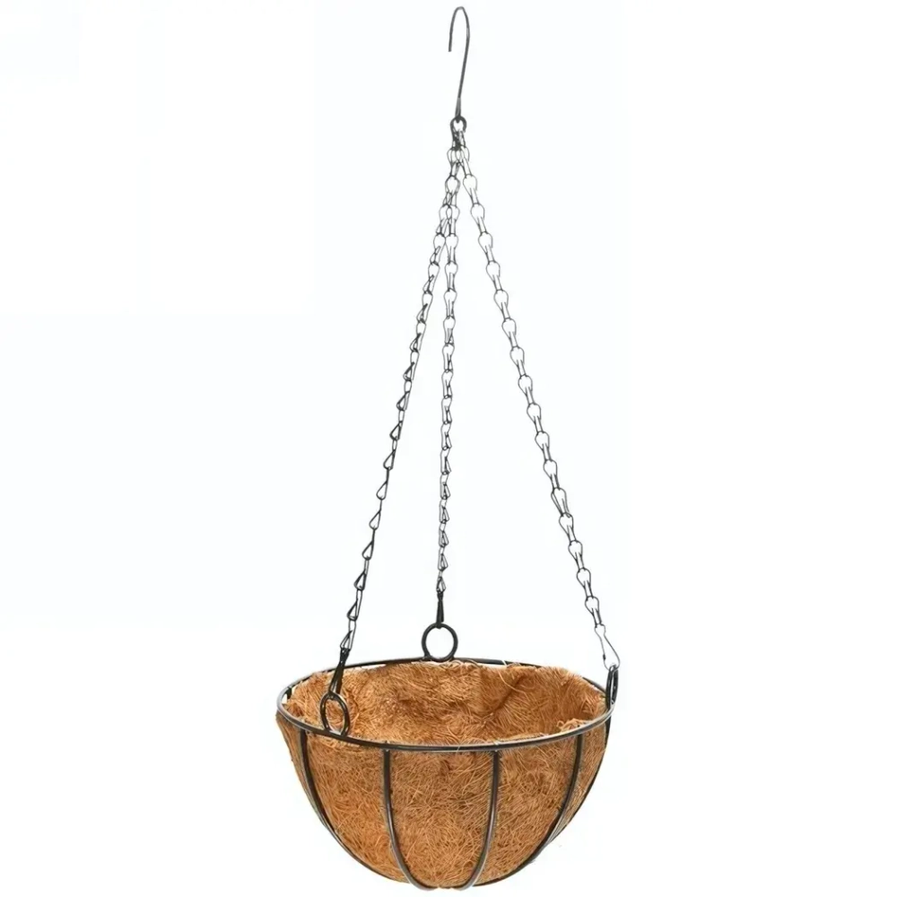 Кашпо для цветов 1,3л «Коковита» с кокосовым волокном, подвесное d=20см ДоброСад